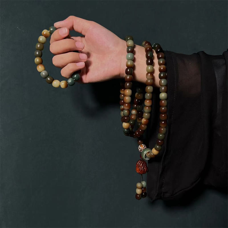 Fortune Jewel 108 Mala Beads Bodhi Seed Peace Wisdom Bracelet Wrist Mala Pocket Mala