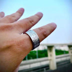 Fortune Jewel Four Guardian Beast Dragon White Tiger Suzaku Basalt Carved Success Luck Ring Fortune Jewel
