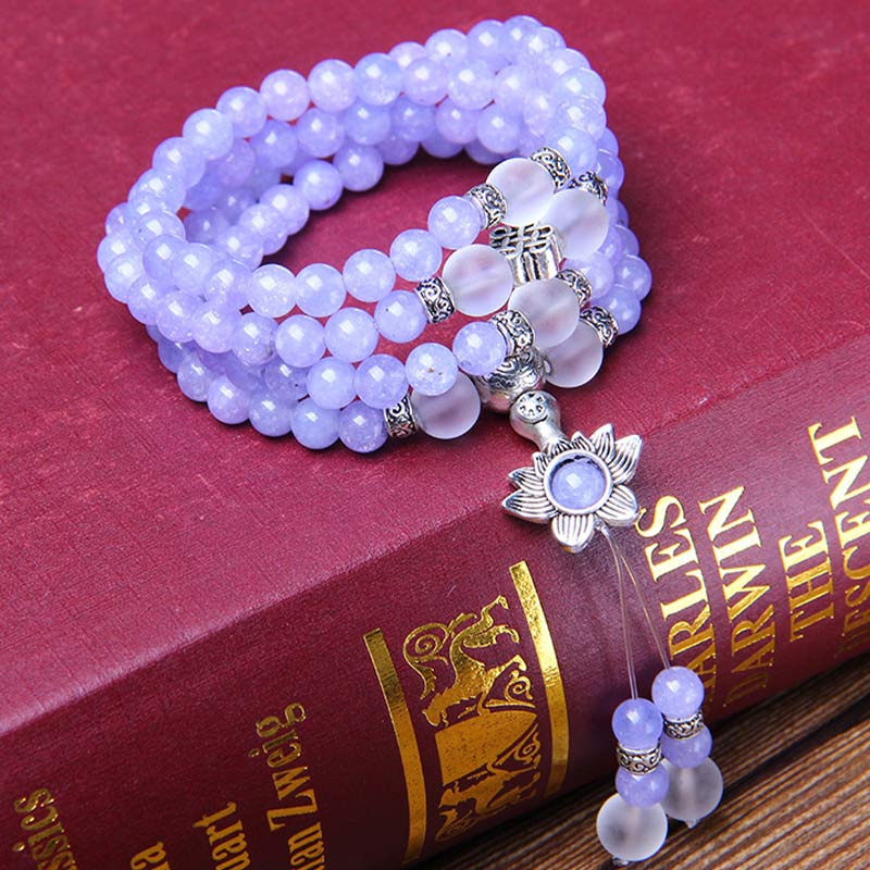 Fortune Jewel Purple Jasper Bead Strength Bracelet Mala