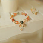 Fortune Jewel Natural Multicolored Rutilated Quartz Eight-pointed Star Flower Wealth Bracelet