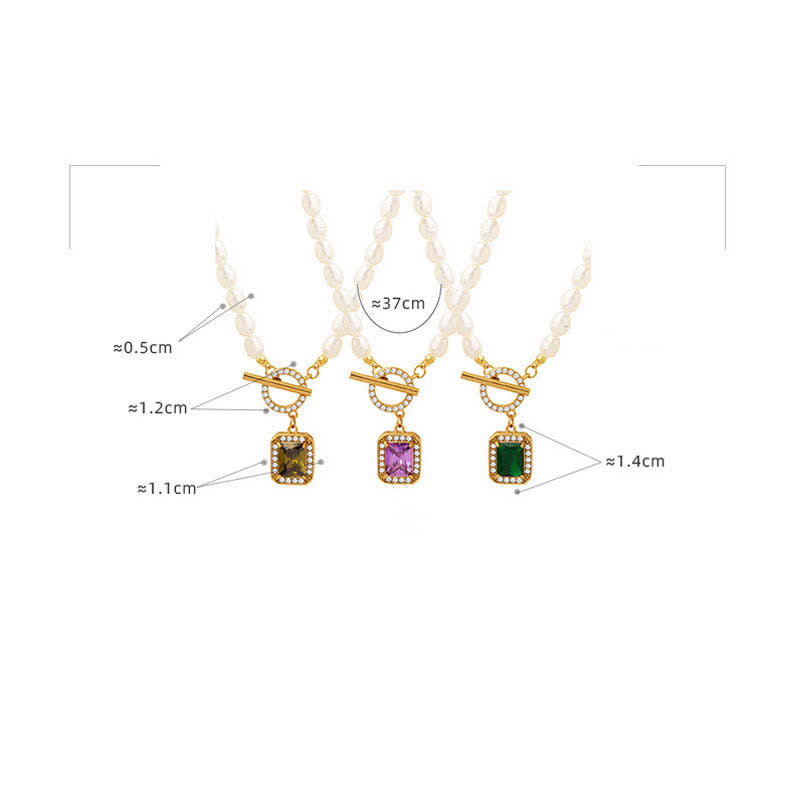 Fortune Jewel Pearl Zircon Wealth Charm Necklace Pendant