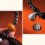 Fortune Jewel 990 Sterling Silver Tibetan Handmade Amber Steelyard Weight Wish Protection Bracelet