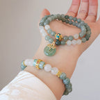 Fortune Jewel Single Double Layer Jade Peace Buckle Luck Bracelet