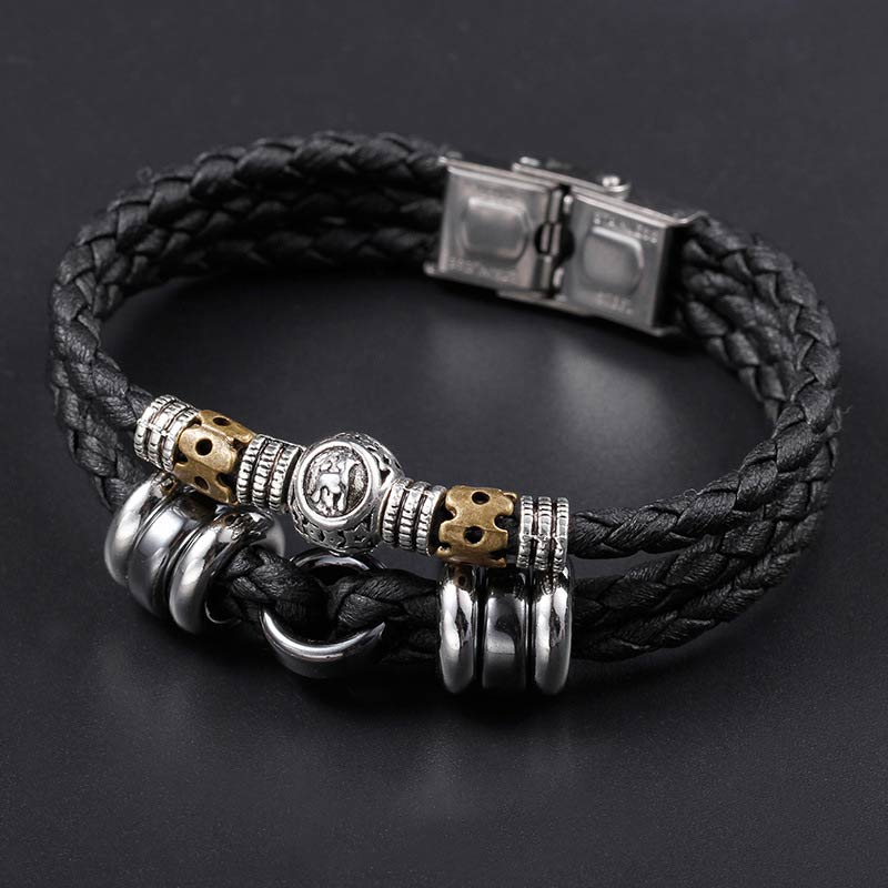 Fortune Jewel 12 Constellations of the Zodiac Hematite Protection Bracelet