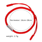 Fortune Jewel Om Mani Padme Hum Luck Protection Red String Bracelet