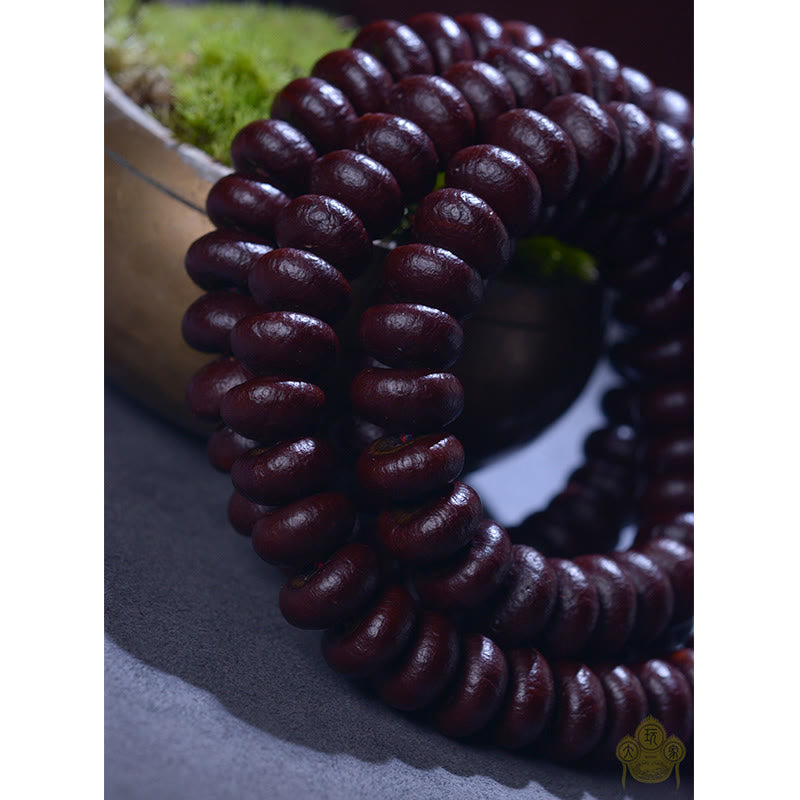 Fortune Jewel Natural Tibet 108 Mala Beads Purple Bodhi Seed Wealth Bracelet