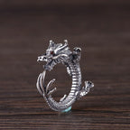 Fortune Jewel 925 Sterling Silver Dragon Luck Protection Ring Fortune Jewel