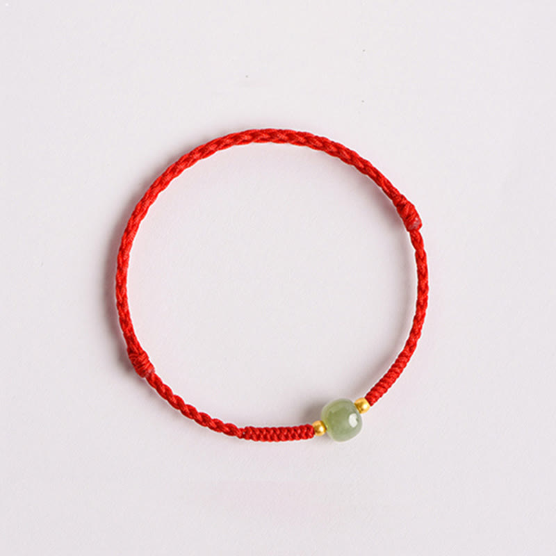 Fortune Jewel Handmade Jade Lucky Bead Prosperity Braided Bracelet