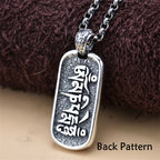 Buddha Stones 925 Sterling Silver Zakiram Goddess of Wealth Om Mani Padme Hum Peace Necklace Pendant