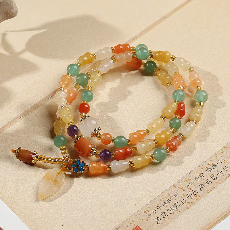 Fortune Jewel Golden Silk Jade Gourd Wealth Bracelet