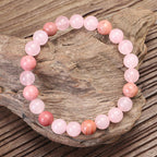Fortune Jewel 108 Mala Beads Pink Crystal Love Tassel Bracelet