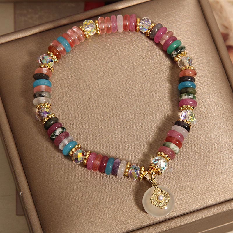 Fortune Jewel Various Crystal Peace Buckle Auspicious Bracelet