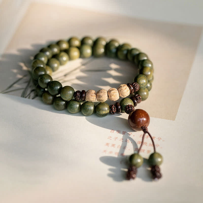 Fortune Jewel Green Sandalwood Positive Peace Bracelet
