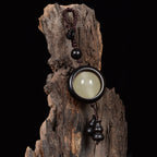 Fortune Jewel Red Sandalwood Ebony Wood Green Sandalwood Luminous Lucky Bead Gourd Peace Key Chain