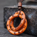 Fortune Jewel Lightning Struck Jujube Wood Taoist Yin Yang Ring Qiankun Circle Leizu Taboo Luck Necklace Pendant Fortune Jewel