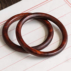 Fortune Jewel Tibetan Small Leaf Red Sandalwood Ebony Green Sandalwood Protection Bracelet Bangle