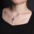Fortune Jewel 925 Sterling Silver Pearl Butterfly Healing Necklace Pendant Earrings Ring