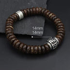 Fortune Jewel Natural Tibetan Coconut Shell Om Mani Padme Hum Positive Bracelet