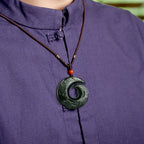 Fortune Jewel One's Luck Improves Design Patern Natural Hetian Cyan Jade Success Necklace Pendant