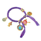 Fortune Jewel Tibetan Green Tara Zakiram Goddess of Wealth Thangka Luck Braid String Bracelet