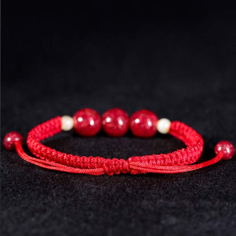 Fortune Jewel Cinnabar Blessing Red String Bracelet For Kids