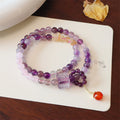 Fortune Jewel Natural Amethyst Citrine Positive Transformation Double Wrap Bracelet