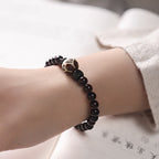 Fortune Jewel Small Leaf Red Sandalwood Lotus Bodhi Seed Carved Protection Double Wrap Bracelet
