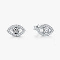 Fortune Jewel 925 Sterling Silver Evil Eye Symbol Protection Stud Earrings
