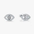 Fortune Jewel 925 Sterling Silver Evil Eye Symbol Protection Stud Earrings