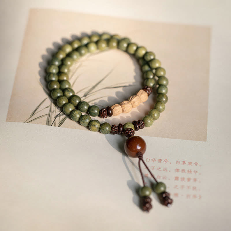 Fortune Jewel Green Sandalwood Positive Peace Bracelet