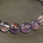 Fortune Jewel White Crystal Red Hematoid Quartz Gold Rutilated Quartz Purple Phantom Protection Bracelet