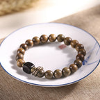 Fortune Jewel Tibetan Green Sandalwood Crystal Soothing Peace Bracelet