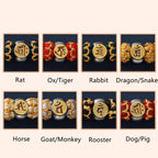 Fortune Jewel Chinese Zodiac Natal Buddha Silver Luck Braided String Bracelet