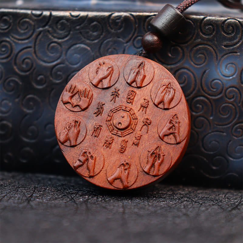 Fortune Jewel Lightning Struck Jujube Wood Yin Yang Bagua Mountain Ghosts Spend Money Protection Necklace Pendant Fortune Jewel