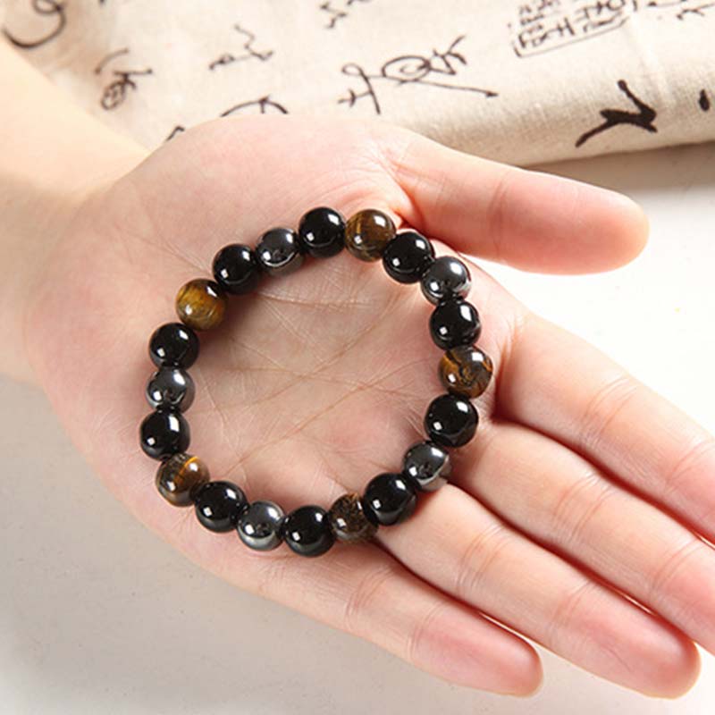 Fortune Jewel Tibetan Tiger's Eye Bracelet Necklace Set