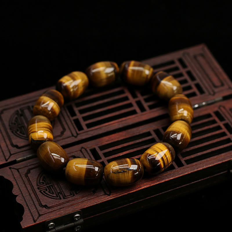 Fortune Jewel Natural Tiger Eye Stone Integrity Willpower Bracelet