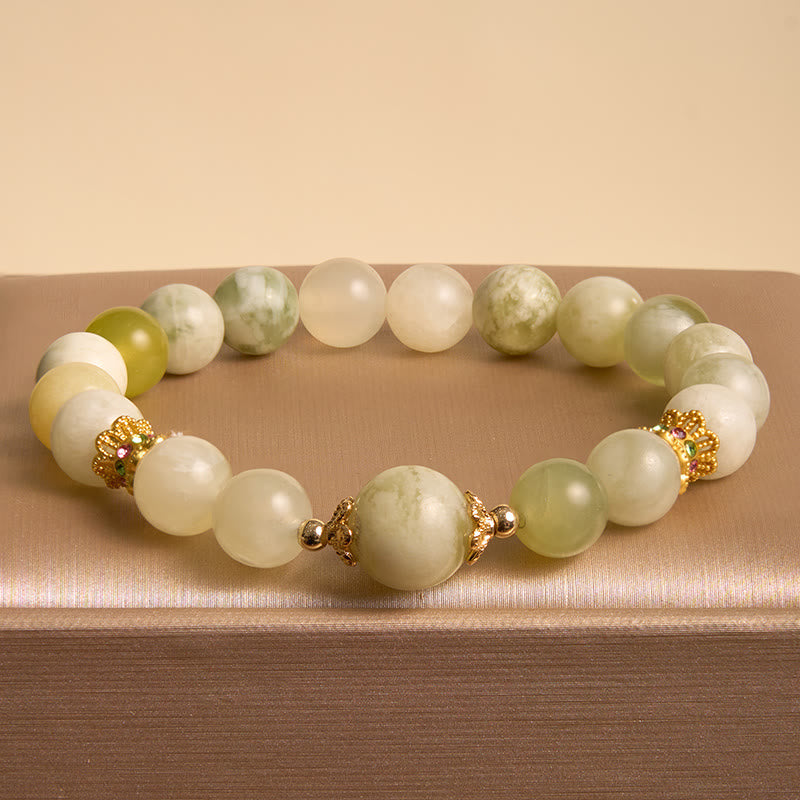 Fortune Jewel Green Grape Color Jade Abundance Bracelet