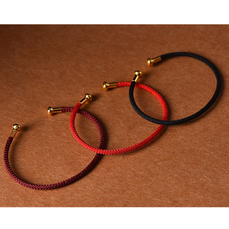 Fortune Jewel Simple Design Handmade Luck Braid String Cuff Bracelet