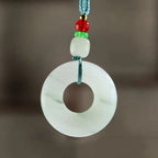 Fortune Jewel Natural Jade Peace Buckle Prosperity Necklace Pendant
