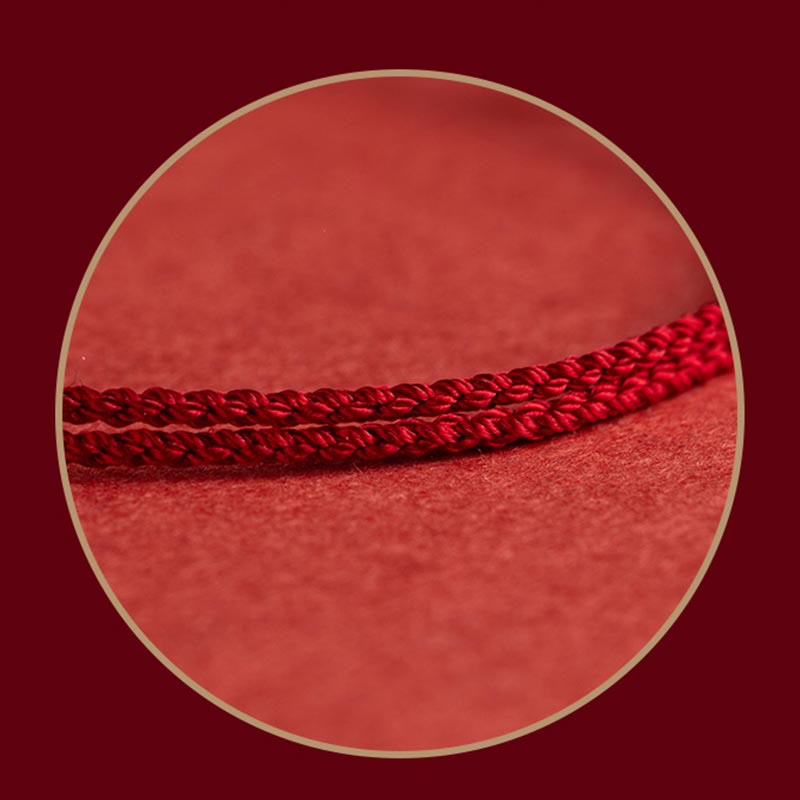 Fortune Jewel 925 Sterling Silver Lucky Fortune Peace Joy Lotus Peace Buckle Red String Bracelet