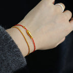 Fortune Jewel 14K Gold Plated Koi Fish Luck Wealth Braided Bracelet