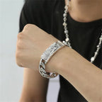 Fortune Jewel Retro Dragon Scale Pattern Engraved Protection Bracelet
