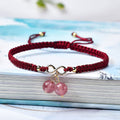 Fortune Jewel Natural Strawberry Quartz Amethyst Green Phantom Bead Positive Bracelet