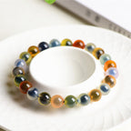 Fortune Jewel Natural Colorful Candy Agate Harmony Strength Bead Bracelet