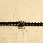 Fortune Jewel Tibetan 108 Mala Beads Black Onyx Three-eyed Dzi Beads Protection Bracelet