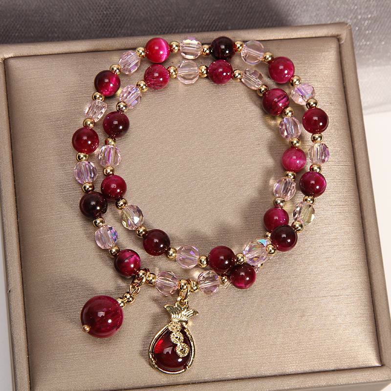 Fortune Jewel Tiger Eye Pixiu Fox Money Bag Protection Self Confidence Double Wrap Bracelet