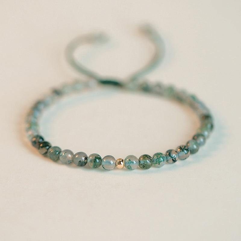 Fortune Jewel Moss Agate Lucky Balance Bracelet