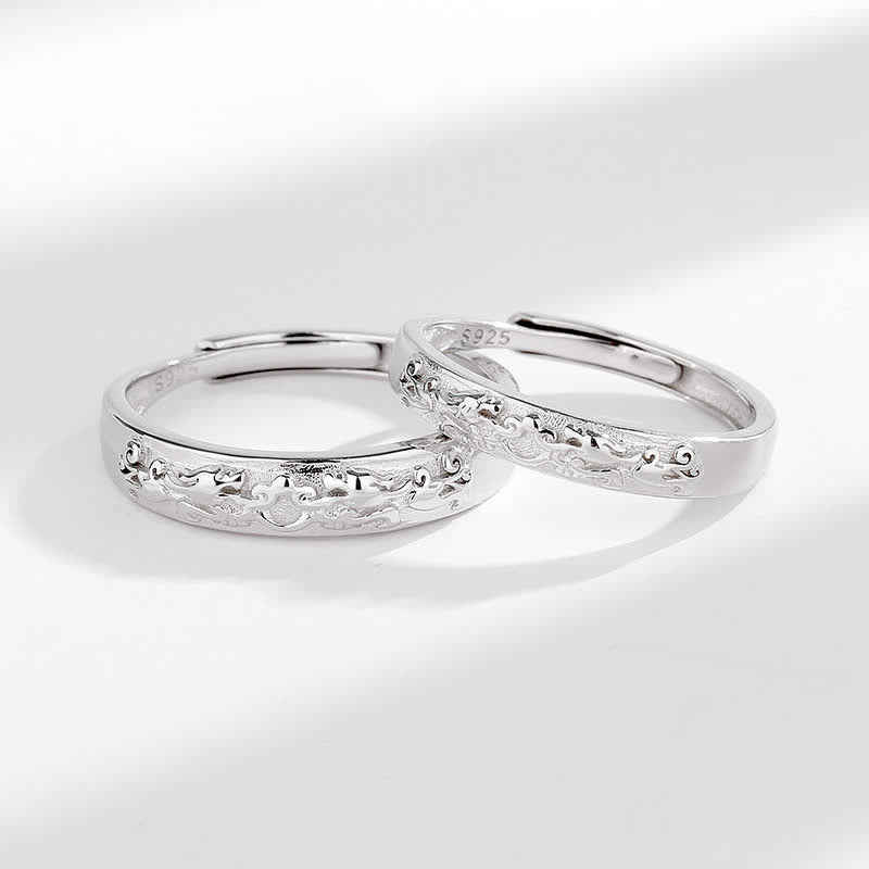 Fortune Jewel 925 Sterling Silver PiXiu Balance Adjustable Couple Ring