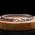 Fortune Jewel Simple Dotted Texture Design Copper Luck Buckle Bracelet