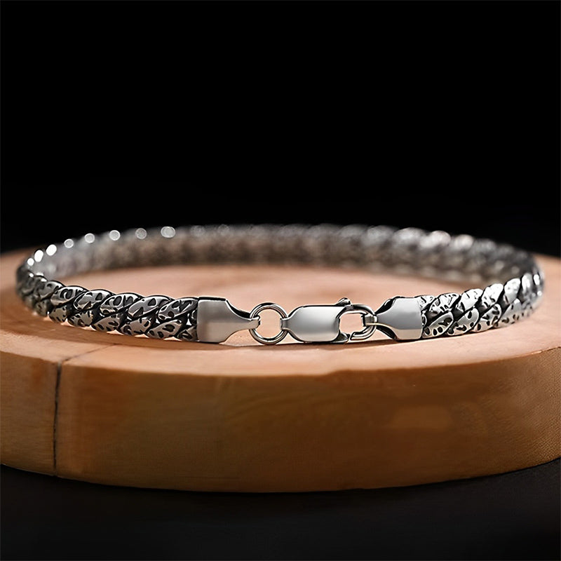 Fortune Jewel Simple Dotted Texture Design Copper Luck Buckle Bracelet